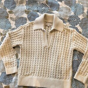 LOFT Cream V-Neck Sweater